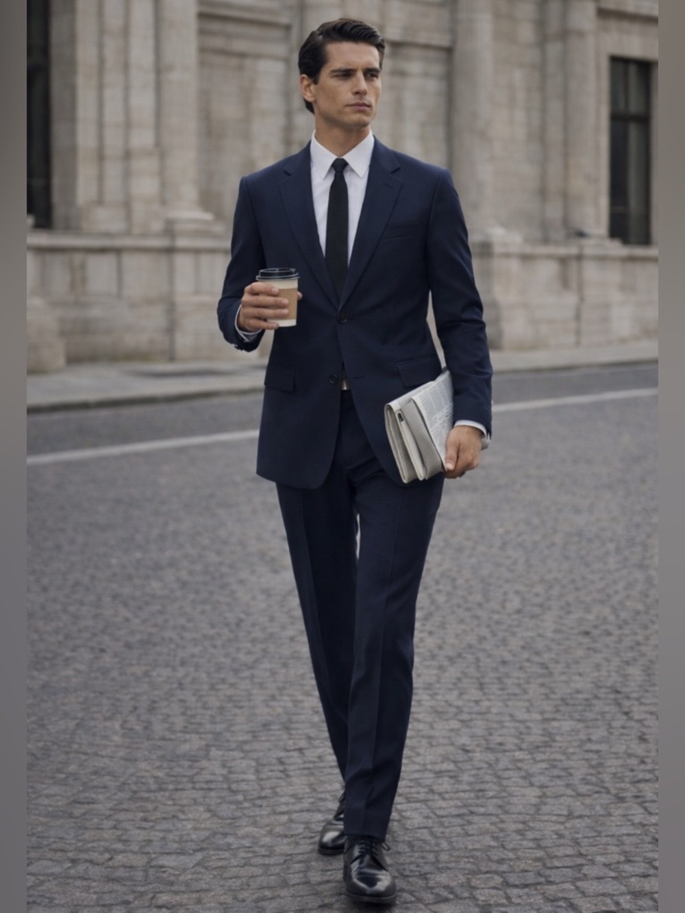 Like New Sandro Petrol Classic Fit Suit Jacket & Pants in Navy Size L